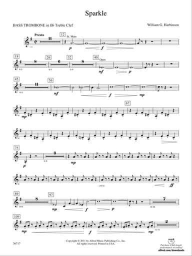 Sparkle: (wp) 3rd B-flat Trombone T.C.