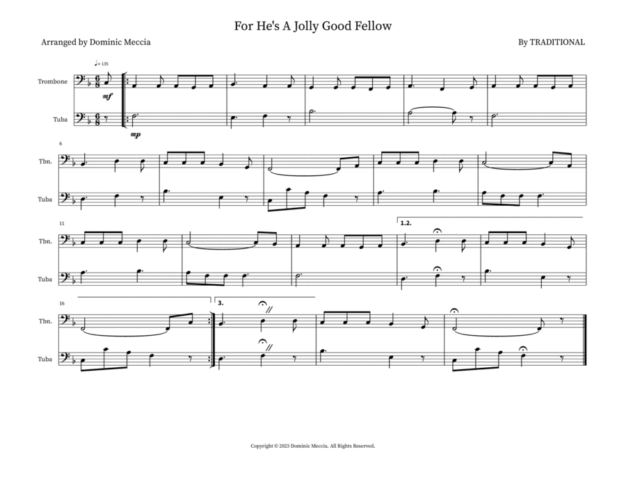 For He's A Jolly Good Fellow