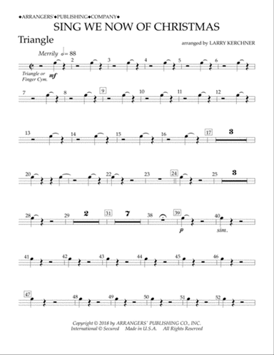 Sing We Now of Christmas (arr. Larry Kerchner) - Triangle