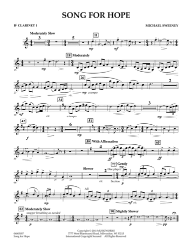 Song For Hope - Bb Clarinet 1