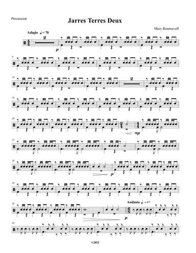 Jarres Terres Deux: PERCUSSION PART