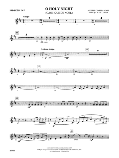 O Holy Night: 3rd F Horn