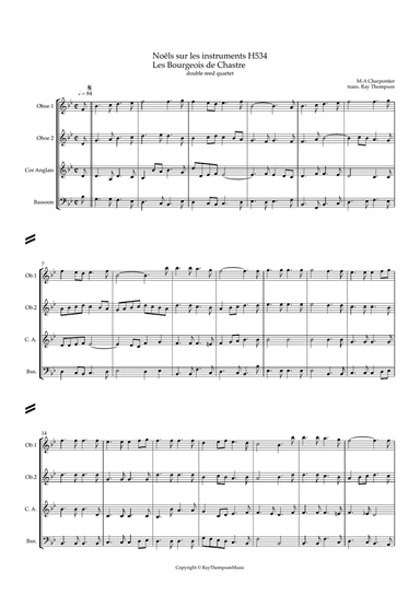 Charpentier: Noëls sur les instruments (Christmas Carols) H 534 (Complete) - double reed quartet