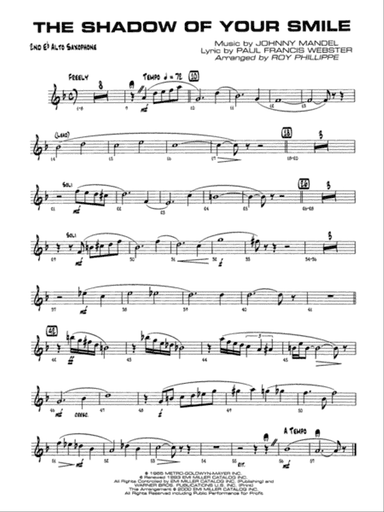 The Shadow of Your Smile (from The Sandpiper): 2nd E-flat Alto Saxophone