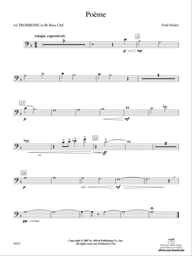 Poeme: (wp) 1st B-flat Trombone B.C.