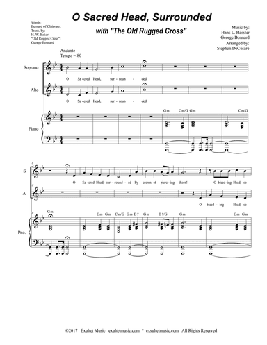 O Sacred Head, Surrounded (with "The Old Rugged Cross") (2-part choir - (SA)