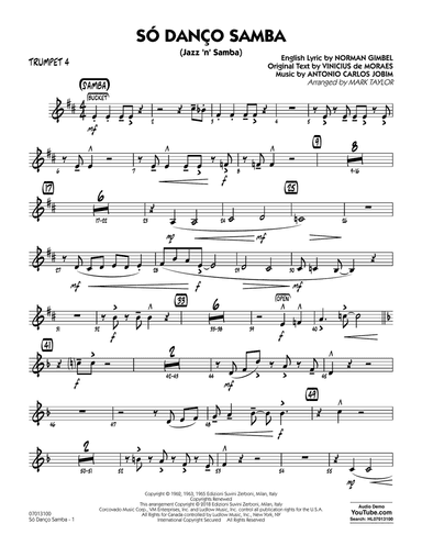 Só Danço Samba (Jazz 'n' Samba) (arr. Mark Taylor) - Trumpet 4