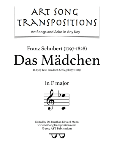 SCHUBERT: Das Mädchen, D. 652 (transposed to F major)