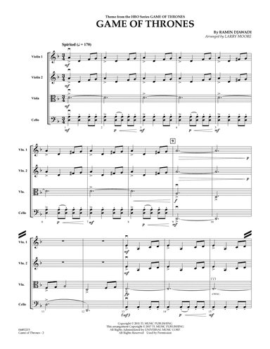 Game of Thrones (arr. Larry Moore) - Conductor Score (Full Score)