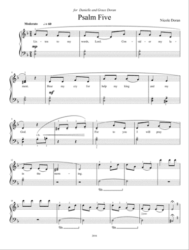 Psalm Five for voice and piano