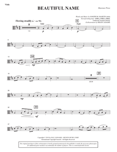 Beautiful Name (Orchestra) - Viola