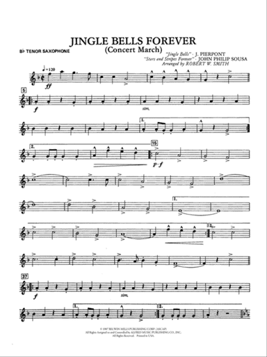 Jingle Bells Forever (Concert March): B-flat Tenor Saxophone