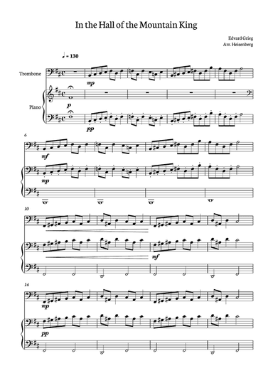 In The Hall Of The Mountain King - Trombone solo with piano