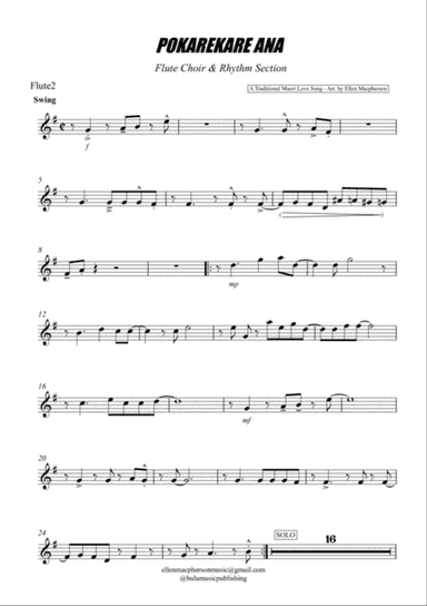 POKAREKARE ANA - Flute Choir & Rhythm Section (Flute 2)