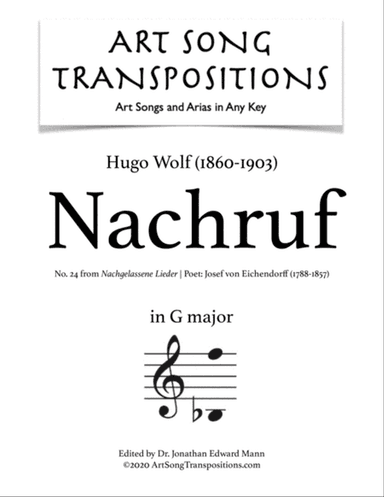 WOLF: Nachruf (transposed to G major)