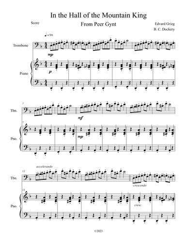 In the Hall of the Mountain King (Trombone Solo with Piano Accompaniment)