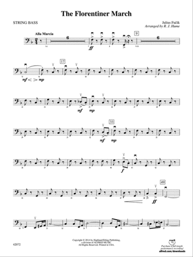 The Florentiner March: String Bass
