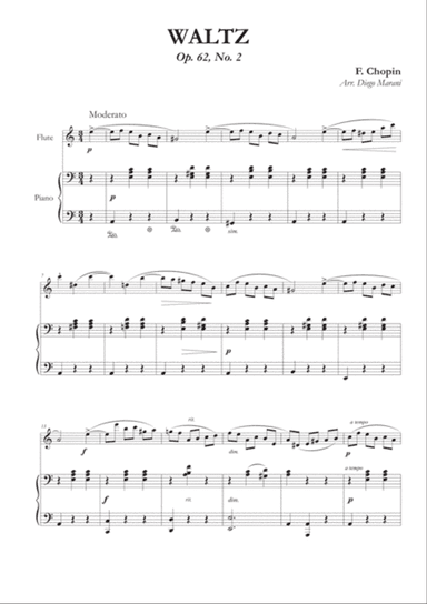 Waltz Op. 69, No. 2 for Flute and Piano