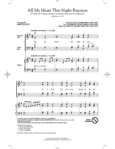 All My Heart This Night Rejoices (arr. John Leavitt)