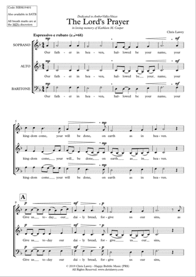 Chris Lawry - The Lord's Prayer (for SAB Choir a cappella)