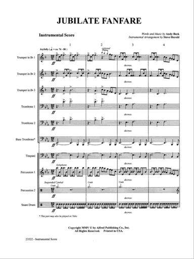 Jubilate Fanfare: Score