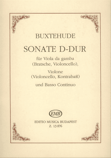 Sonate D-Dur Für Viola Da Gamba (Bratsche, Violo