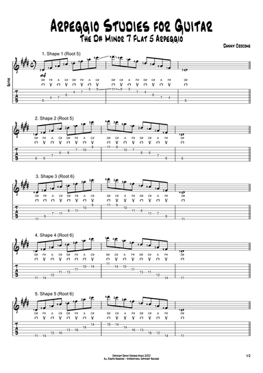 Arpeggio Studies for Guitar - The D# Minor 7 Flat 5 Arpeggio