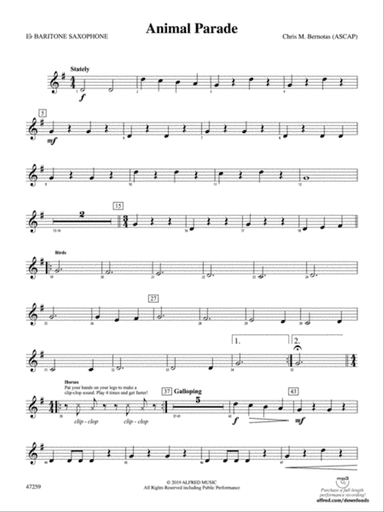 Animal Parade: E-flat Baritone Saxophone