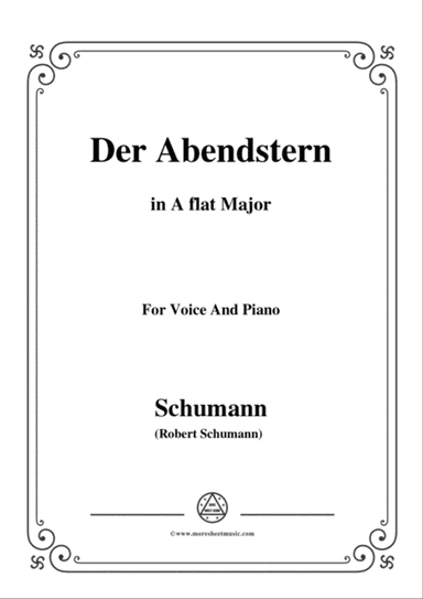 Schumann-Der Abendstern,in A flat Major,Op.79,No.1,for Voice and Piano