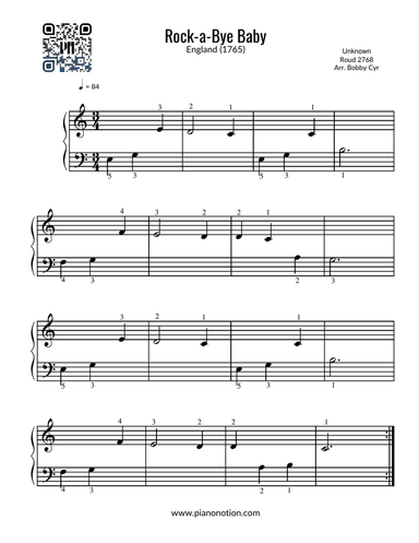 Rock-a-Bye Baby (Easy Piano Solo)