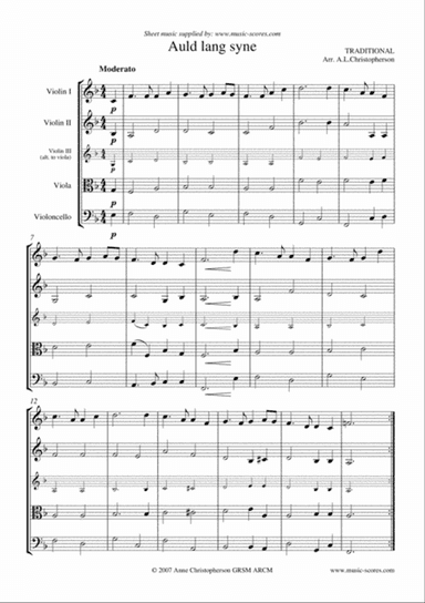 Auld Lang Syne - String Quartet