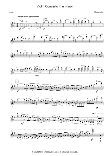 Mendelssohn : Violin Concerto in E minor Op.64 Movement 1