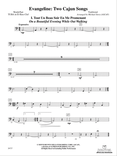 Evangeline: (wp) E-flat Tuba B.C.