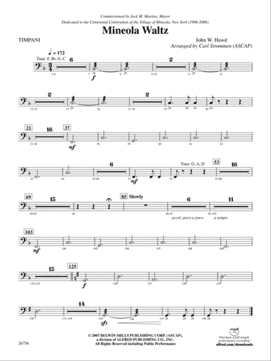 Mineola Waltz: Timpani