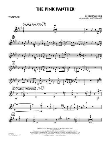 The Pink Panther (arr. Mike Tomaro) - Tenor Sax 1