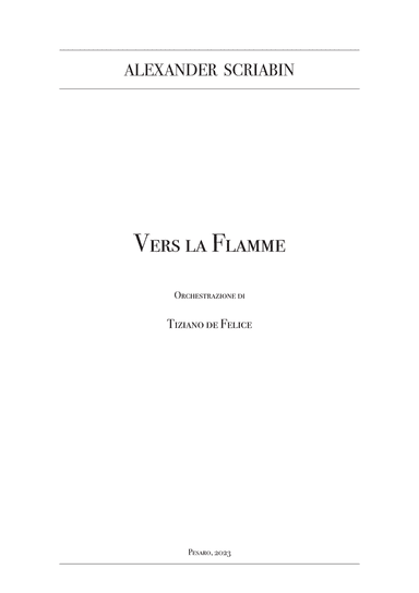 Vers la flamme for Orchestra - Score Only