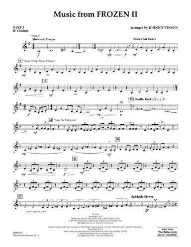 Music from Disney's Frozen 2 (arr. Johnnie Vinson) - Pt.3 - Bb Clarinet