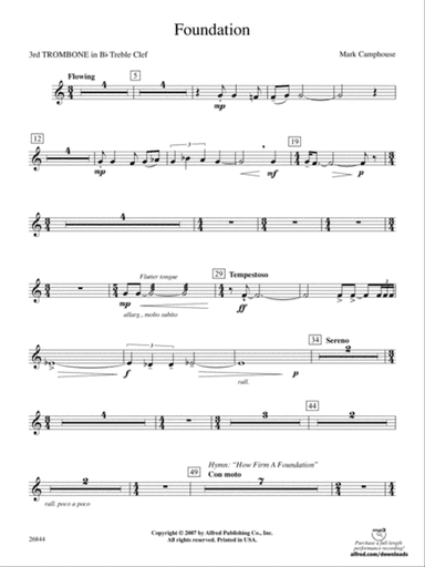 Foundation: (wp) 3rd B-flat Trombone T.C.