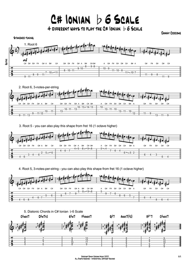 C# Ionian b6 Scale (4 Ways to Play)