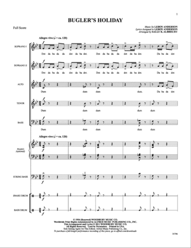 Bugler's Holiday: Score