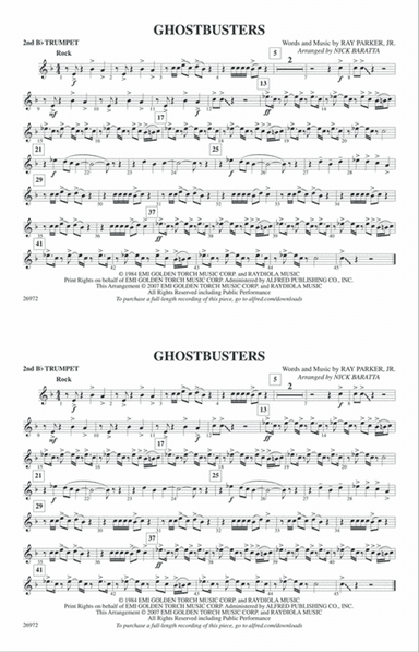 Ghostbusters: 2nd B-flat Trumpet