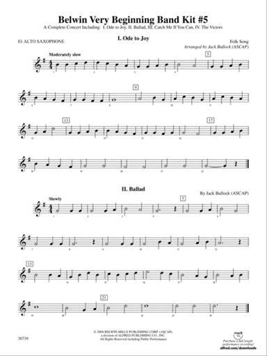 Belwin Very Beginning Band Kit #5: E-flat Alto Saxophone