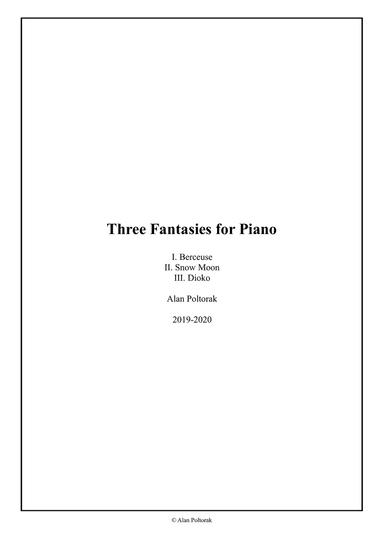 Three Fantasies for Piano