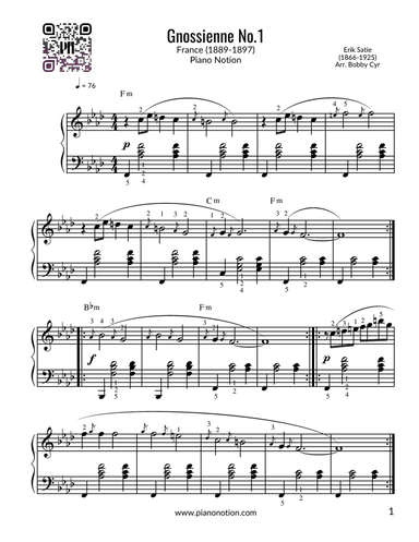 Gnossienne No.1 (Piano Solo)