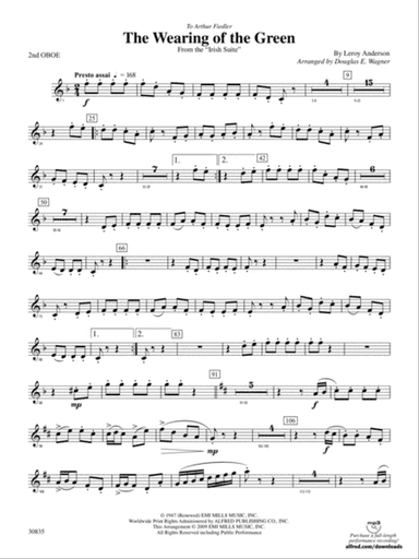 The Wearing of the Green (from the Irish Suite): 2nd Oboe