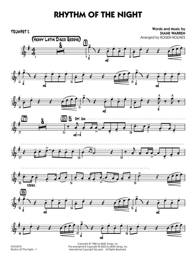 Rhythm of the Night (arr. Roger Holmes) - Trumpet 2