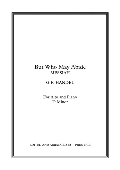 But Who May Abide - Messiah (D Minor)