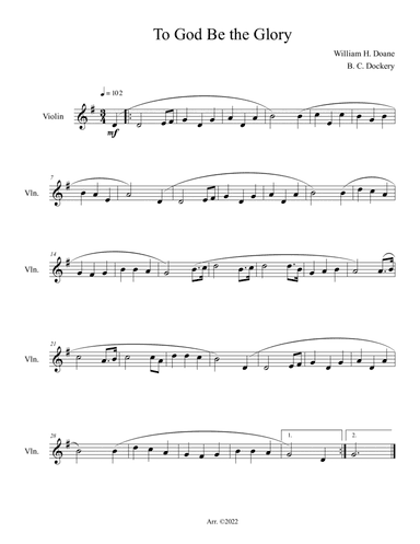 To God Be the Glory (Violin Solo)