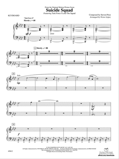 Suicide Squad: Piano Accompaniment