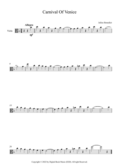 Carnival Of Venice - Julius Benedict (Viola)